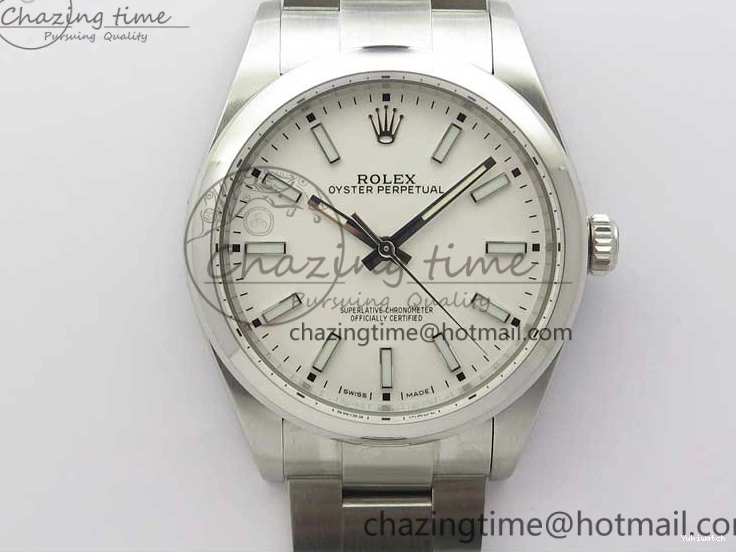 Best 39mm 114300 on A2824 UBF Bracelet Perpetual Edition SS Oyster White Dial 0204